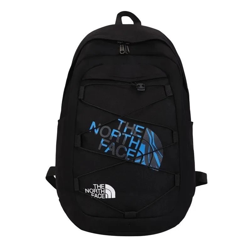 The North Face Backpacks Logo Print Backpack with Front Zip Pocket and Side Mesh Pockets — DD-005