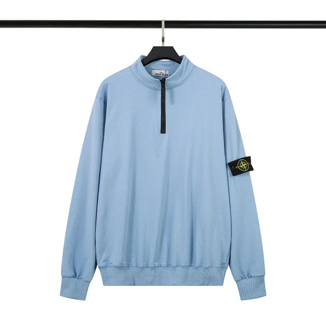 C.P. Company Hoodies & Sweatshirts Quarter-Zip Mock-Neck Sweatshirt with Lens Sleeve Pocket product detail image 13