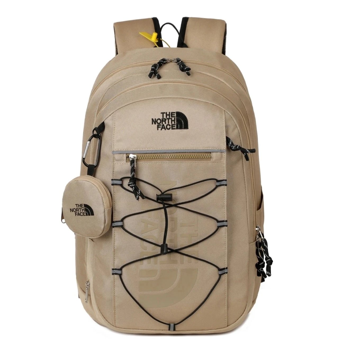 The North Face Backpacks Logo Print Backpack with Front Zip Pocket and Side Mesh Pockets — DD-019