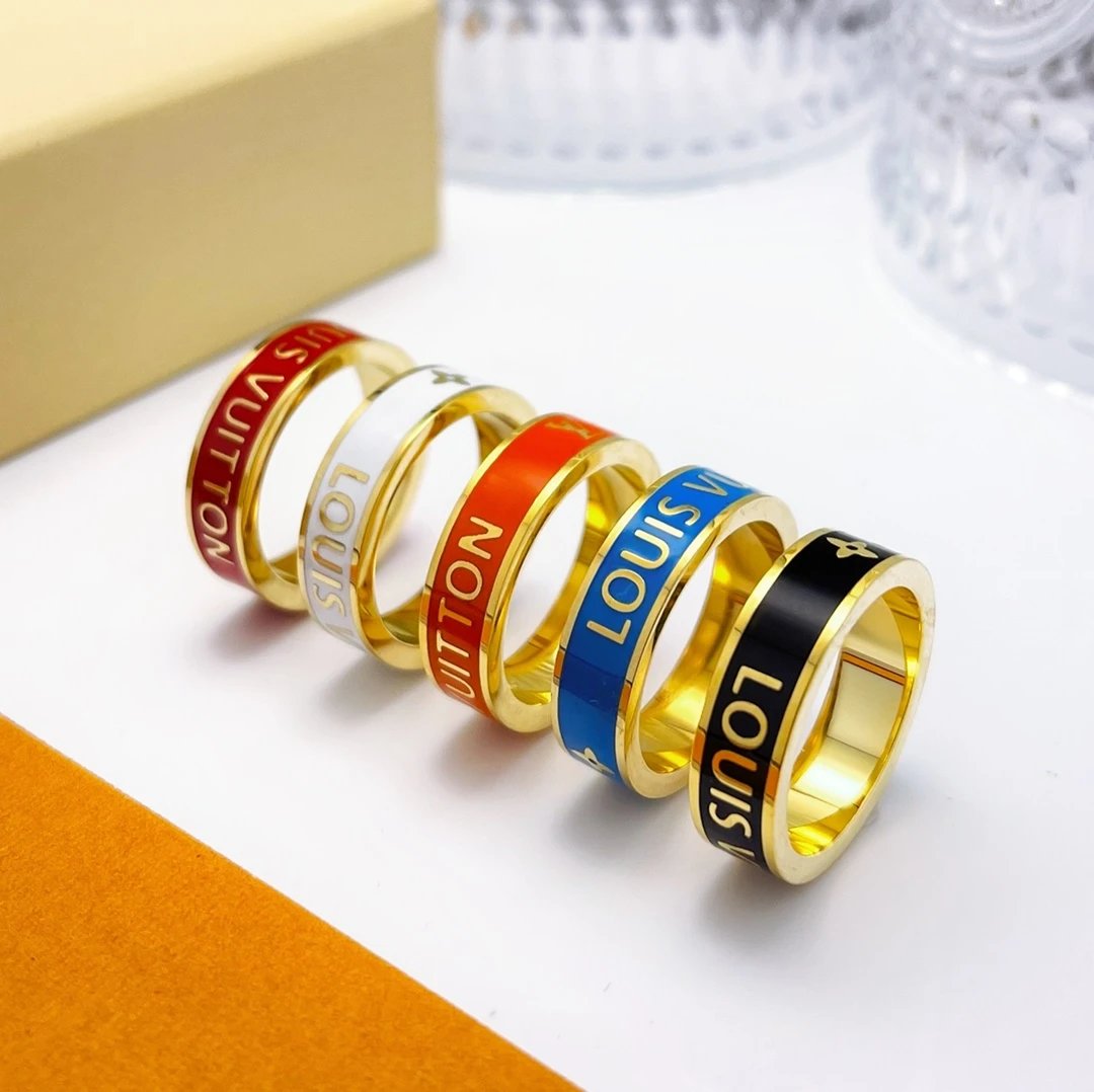 Louis Vuitton Jewelry Enamel Logo Band Ring image 3