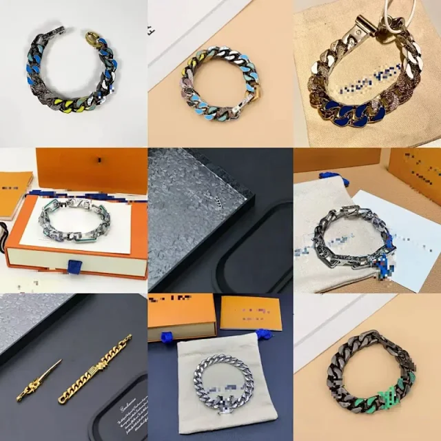 Unbranded Jewelry Multicolor enamel chunky chain bracelet product detail image 2