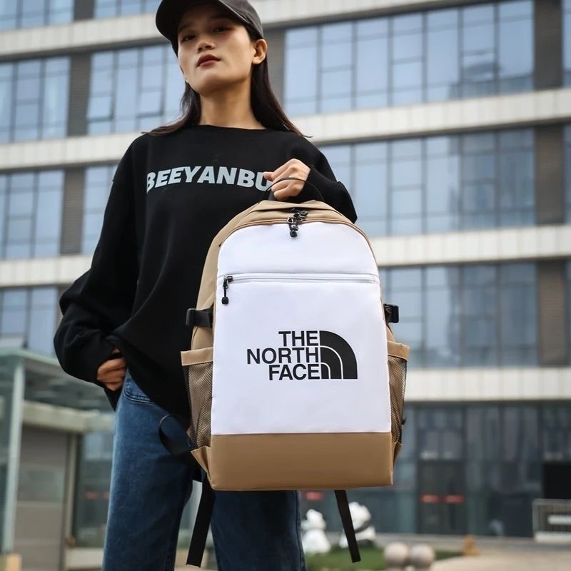 The North Face Backpacks Logo Print Backpack with Front Zip Pocket and Side Mesh Pockets image 5