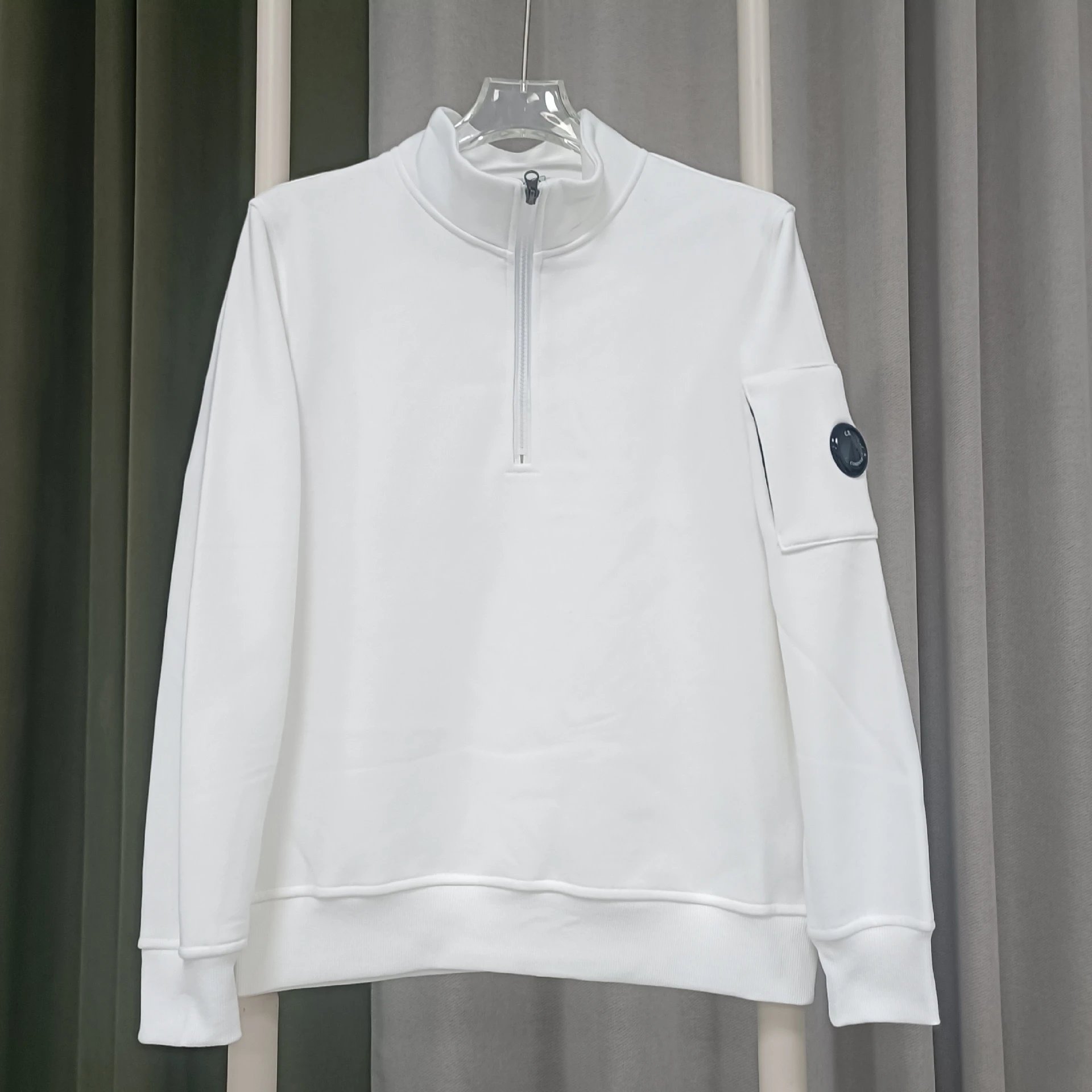 C.P. Company Half-Zip Sweatshirt White Hoodie