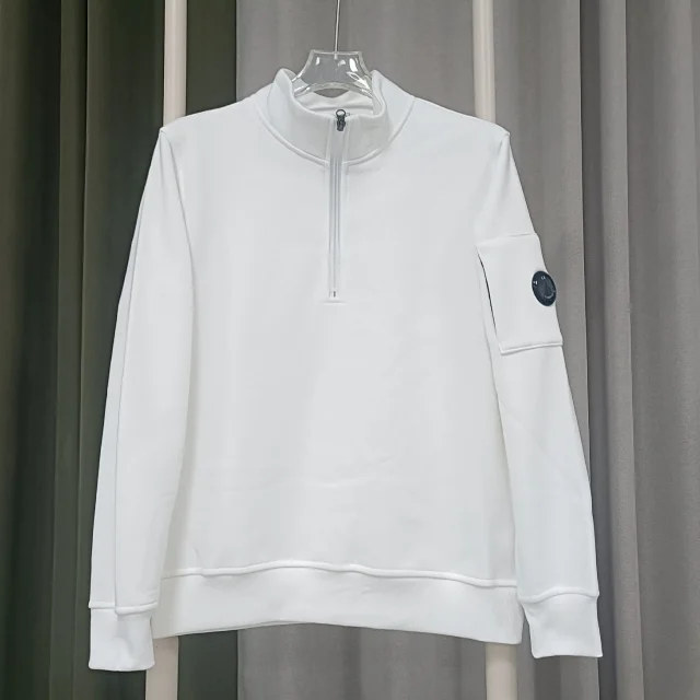 C.P. Company Hoodies & Sweatshirts Quarter-Zip Mock-Neck Sweatshirt with Lens Sleeve Pocket product detail image 8