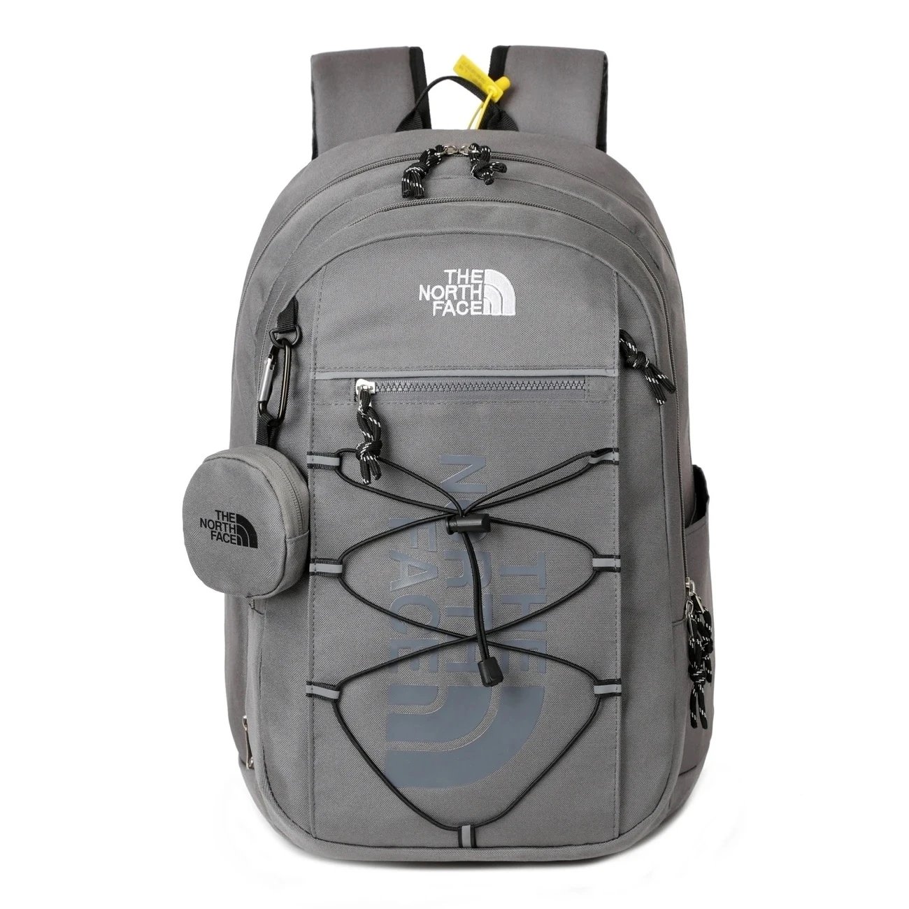The North Face Backpacks Logo Print Backpack with Front Zip Pocket and Side Mesh Pockets — DD-020