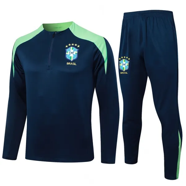 CBF Brazil Christ the Redeemer Graphic Half-Zip Tracksuit Set Black - 10