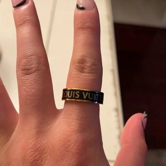 Louis Vuitton Jewelry Enamel Logo Band Ring image 2