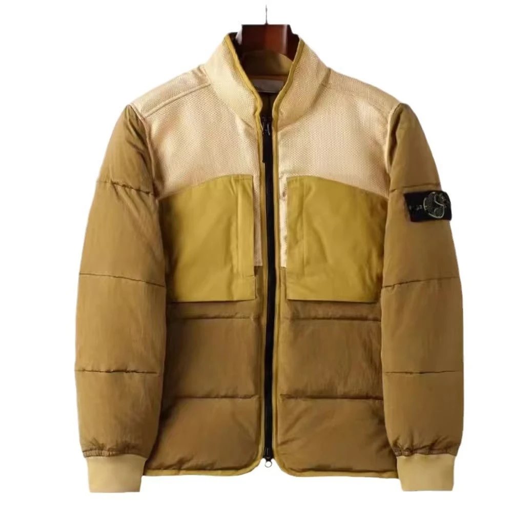 Stone Island Down Jackets Stand-collar quilted puffer jacket with sleeve compass patch image 6