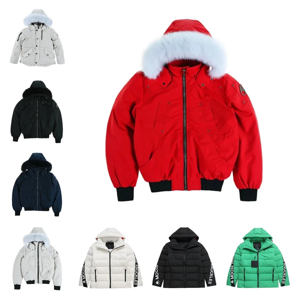 Moose Knuckles Red Bomber Jacket