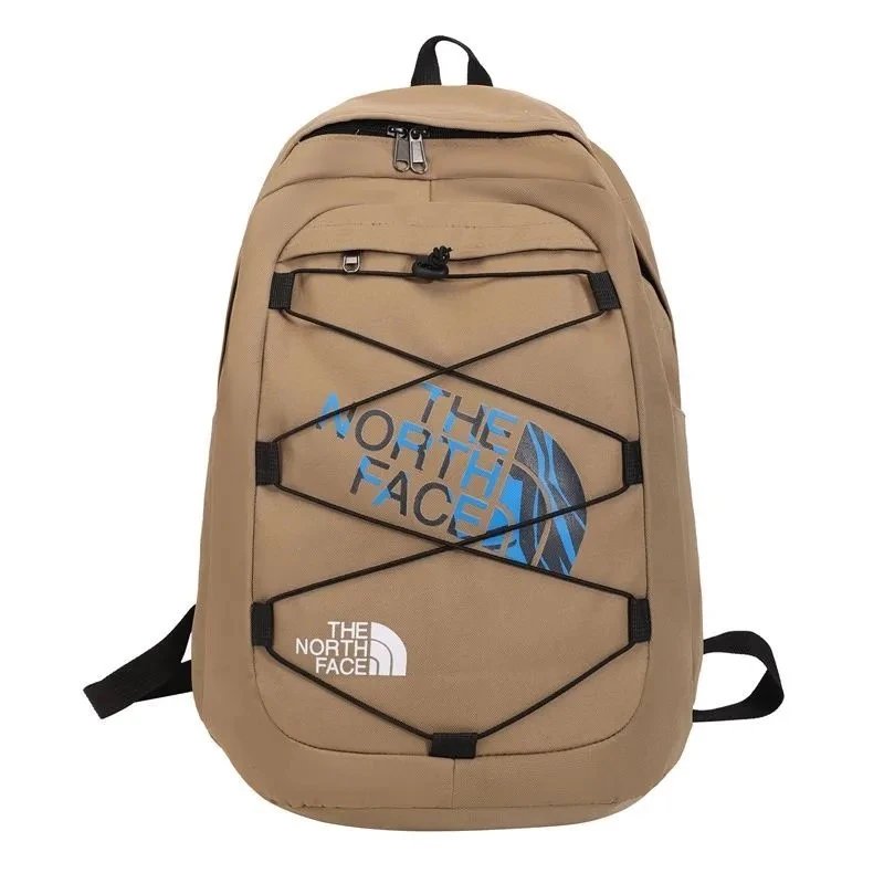 The North Face Backpacks Logo Print Backpack with Front Zip Pocket and Side Mesh Pockets — DD-008