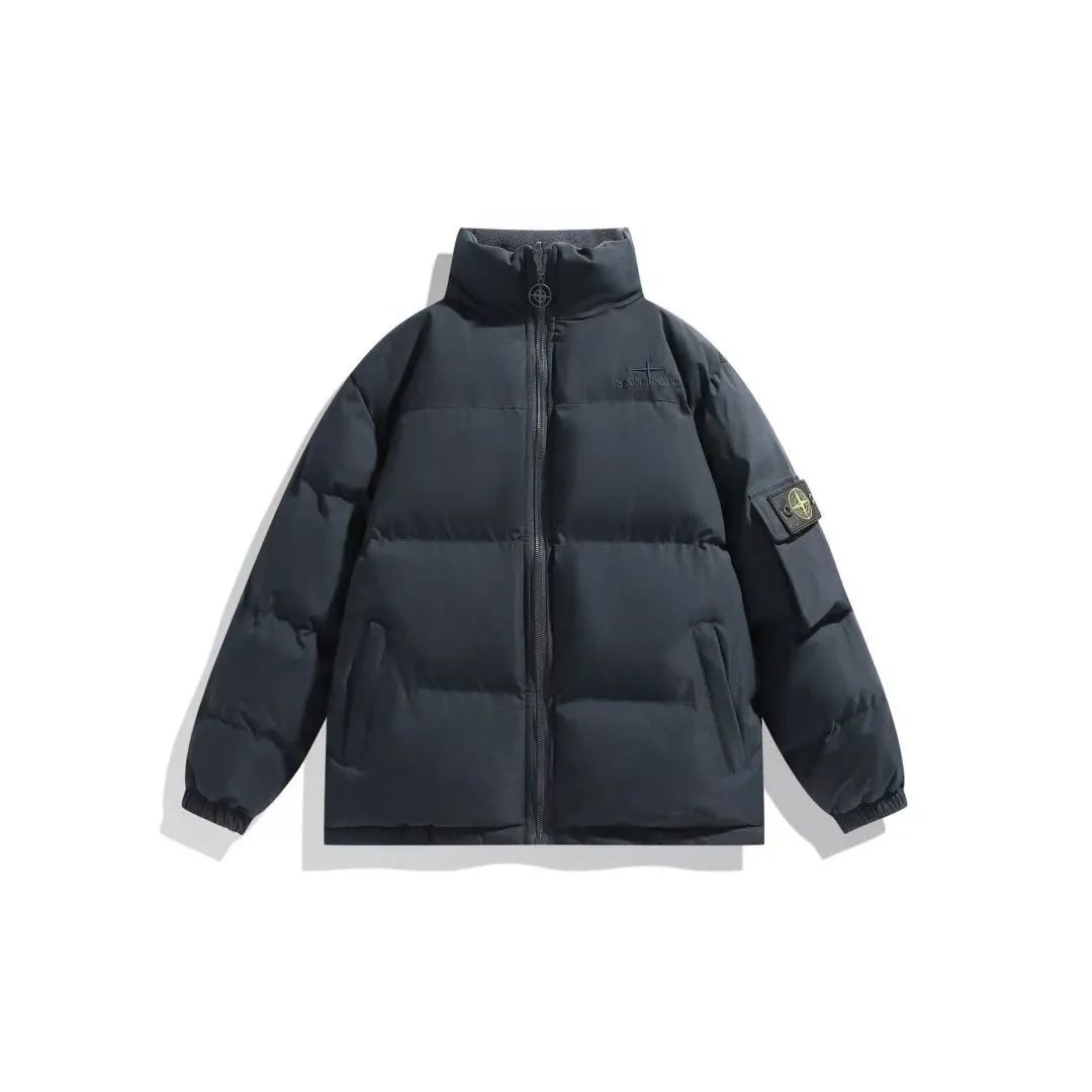 Stone Island Down Jackets Stand-collar quilted puffer jacket with sleeve compass patch image 4