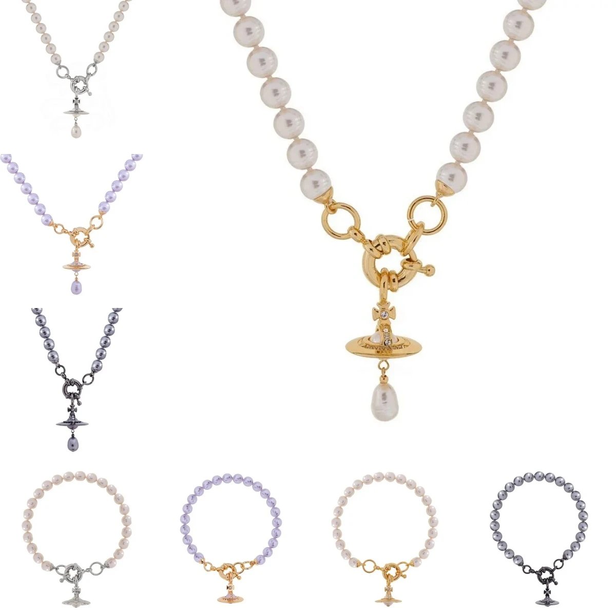 Vivienne Westwood Jewelry Pearl Orb Necklace and Bracelet image 1