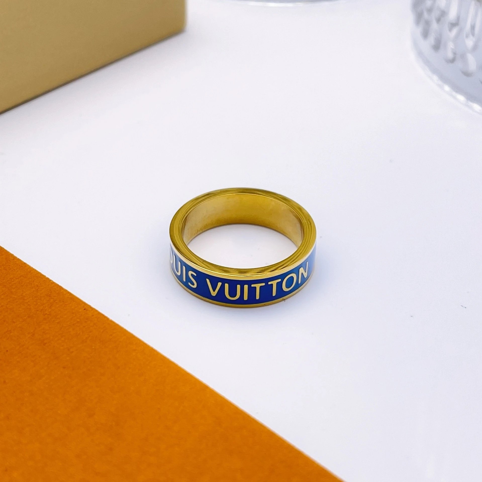 Louis Vuitton Jewelry Enamel Logo Band Ring — JTL-001