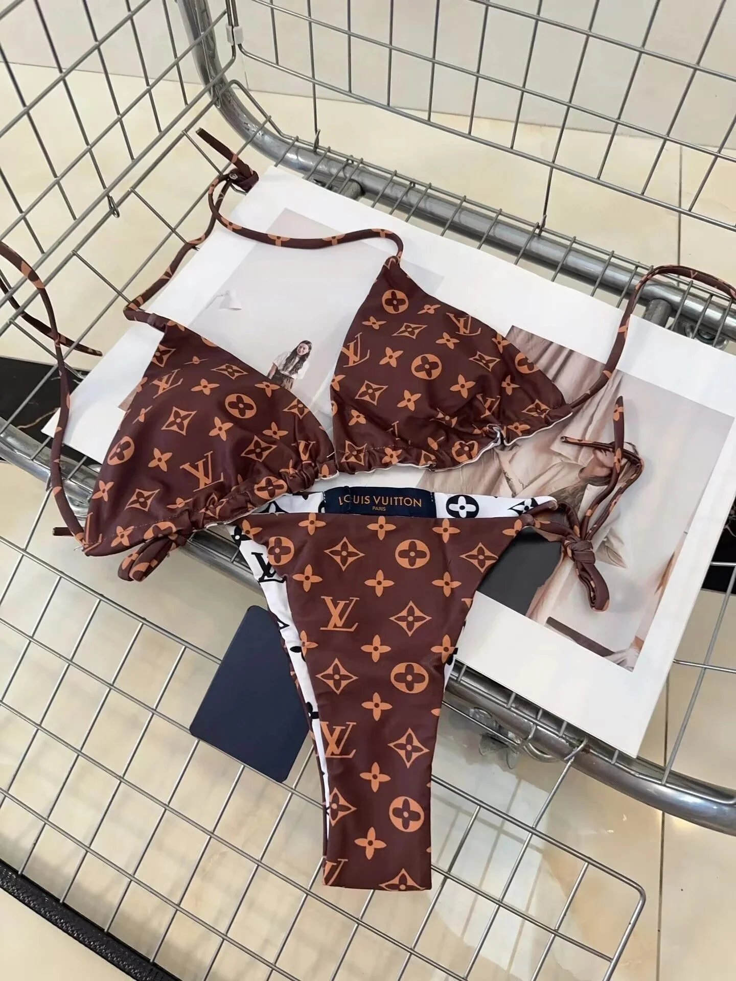 Fendi Swimwear Triangle Bikini Set with FF Motif — TH-032