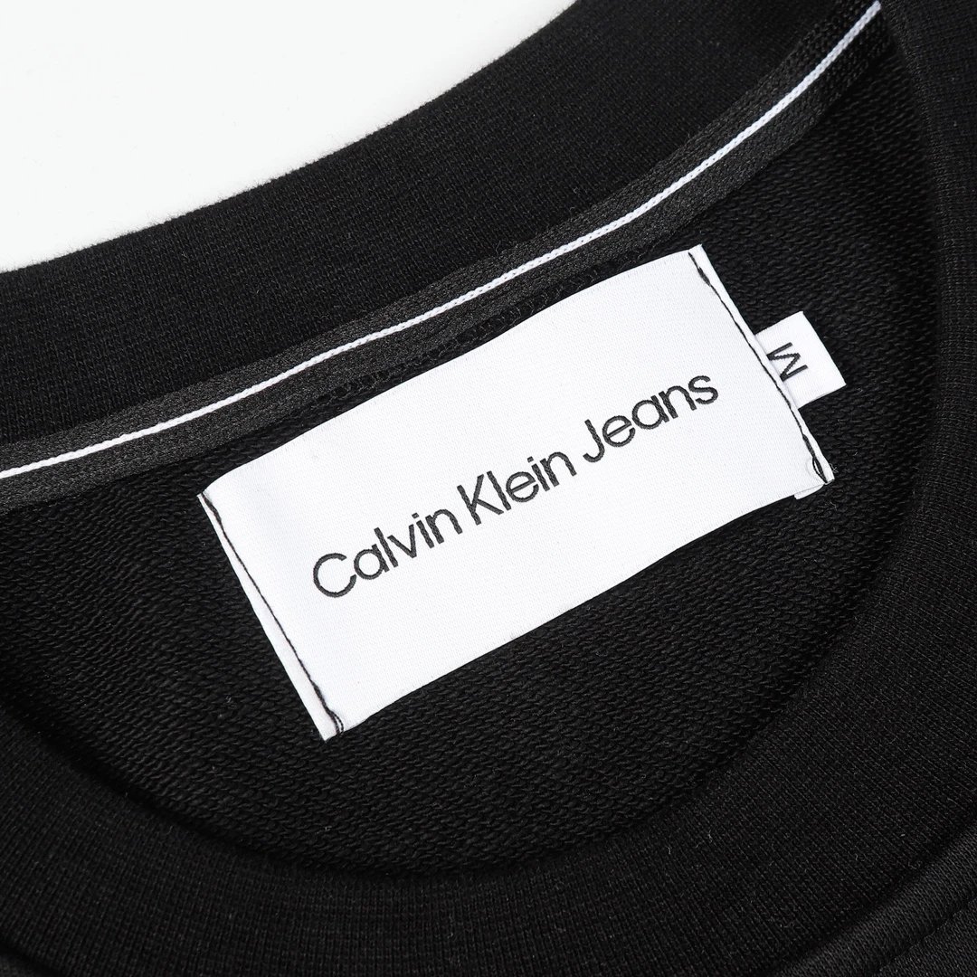 Calvin Klein Monogram Logo Black Crewneck Sweater - 34