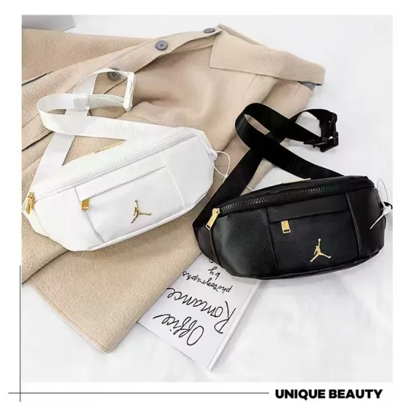 Air Jordan Belt Bag White Snake-Print with Gold Jumpman Hardware - 12