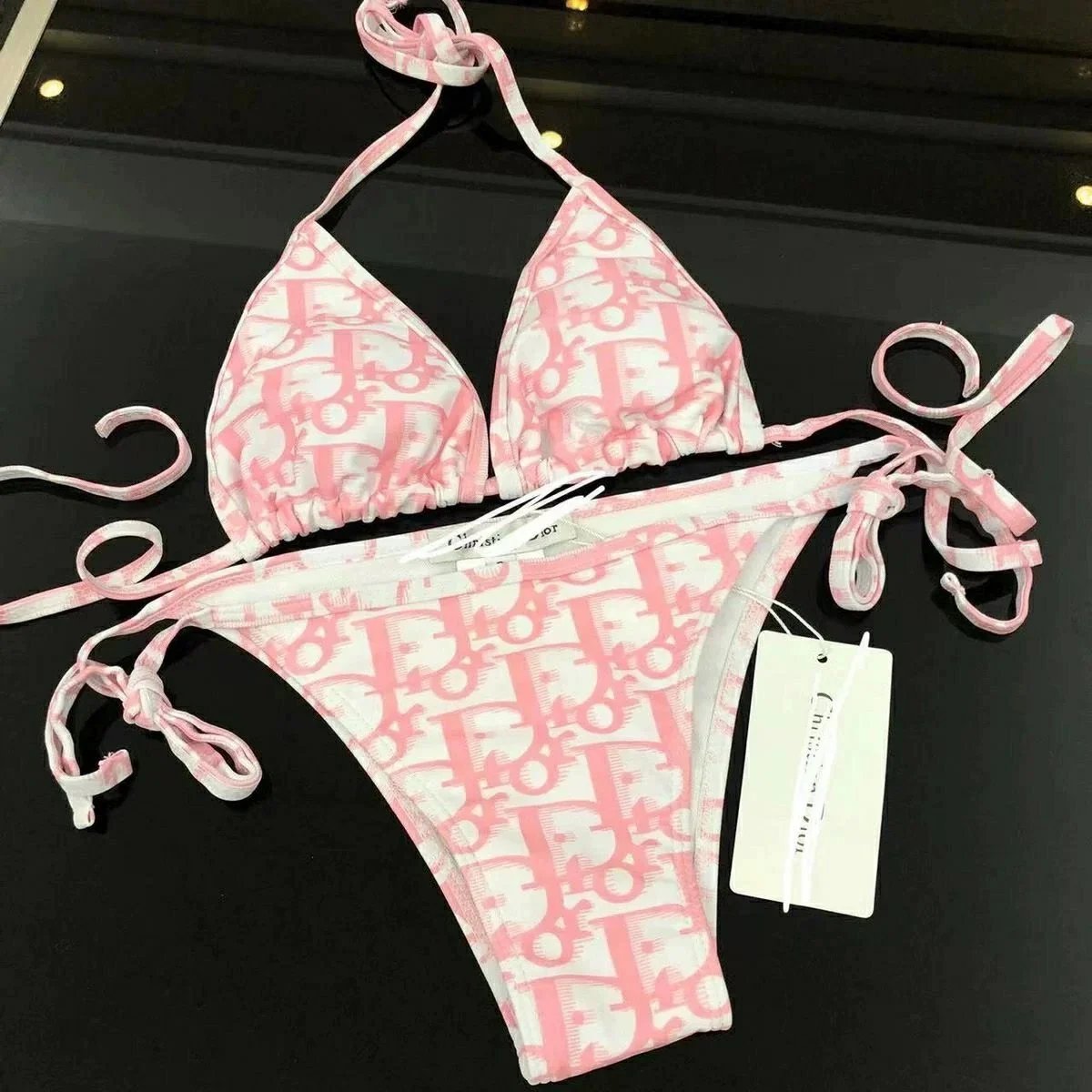 Fendi Swimwear Triangle Bikini Set with FF Motif — TH-033