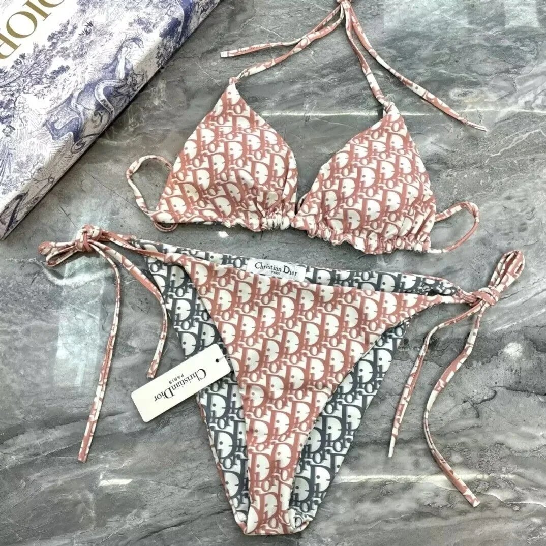 Fendi Swimwear Triangle Bikini Set with FF Motif — TH-034