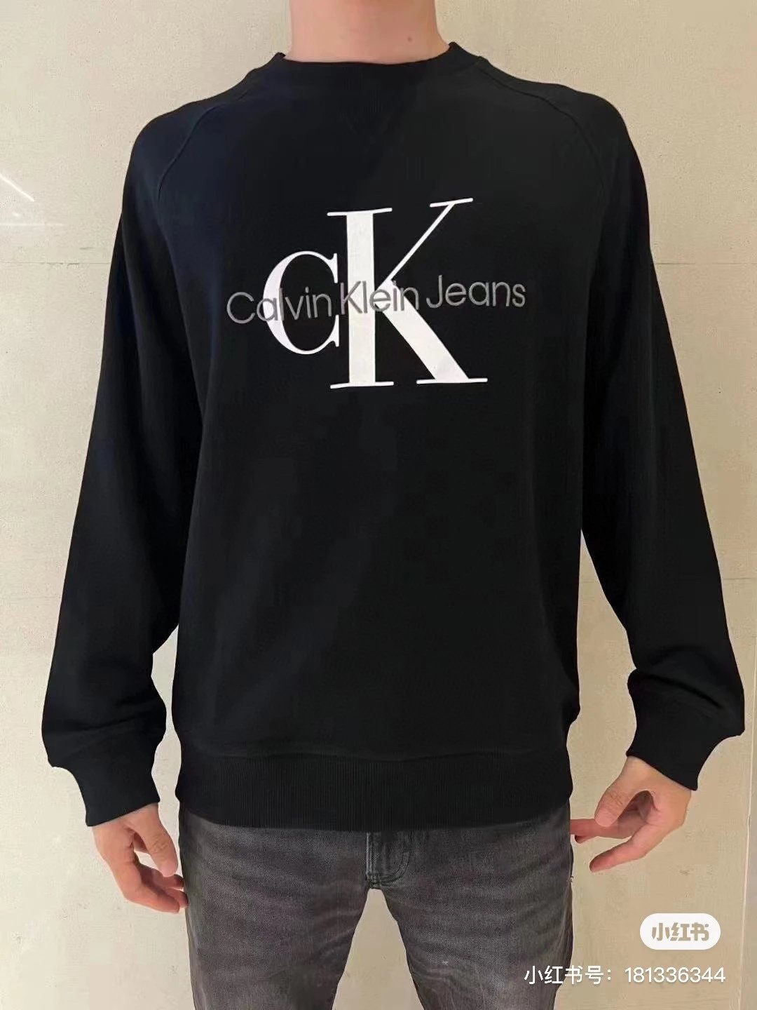 Calvin Klein Monogram Logo Black Crewneck Sweater - 5