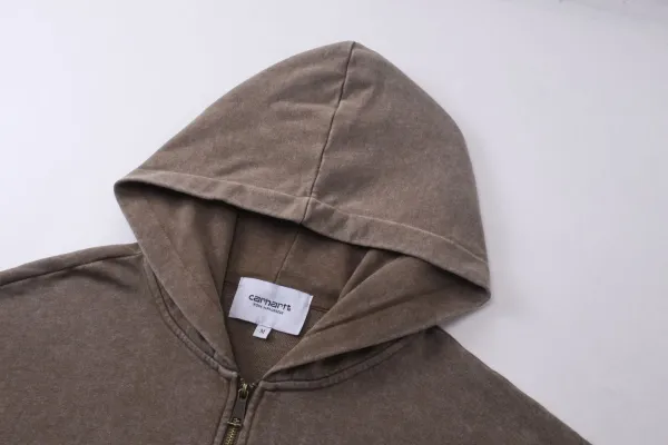 Carhartt WIP Script Logo Zip-Up Hoodie Gray - 22