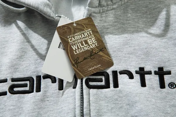 Carhartt WIP Script Logo Zip-Up Hoodie Gray - 5
