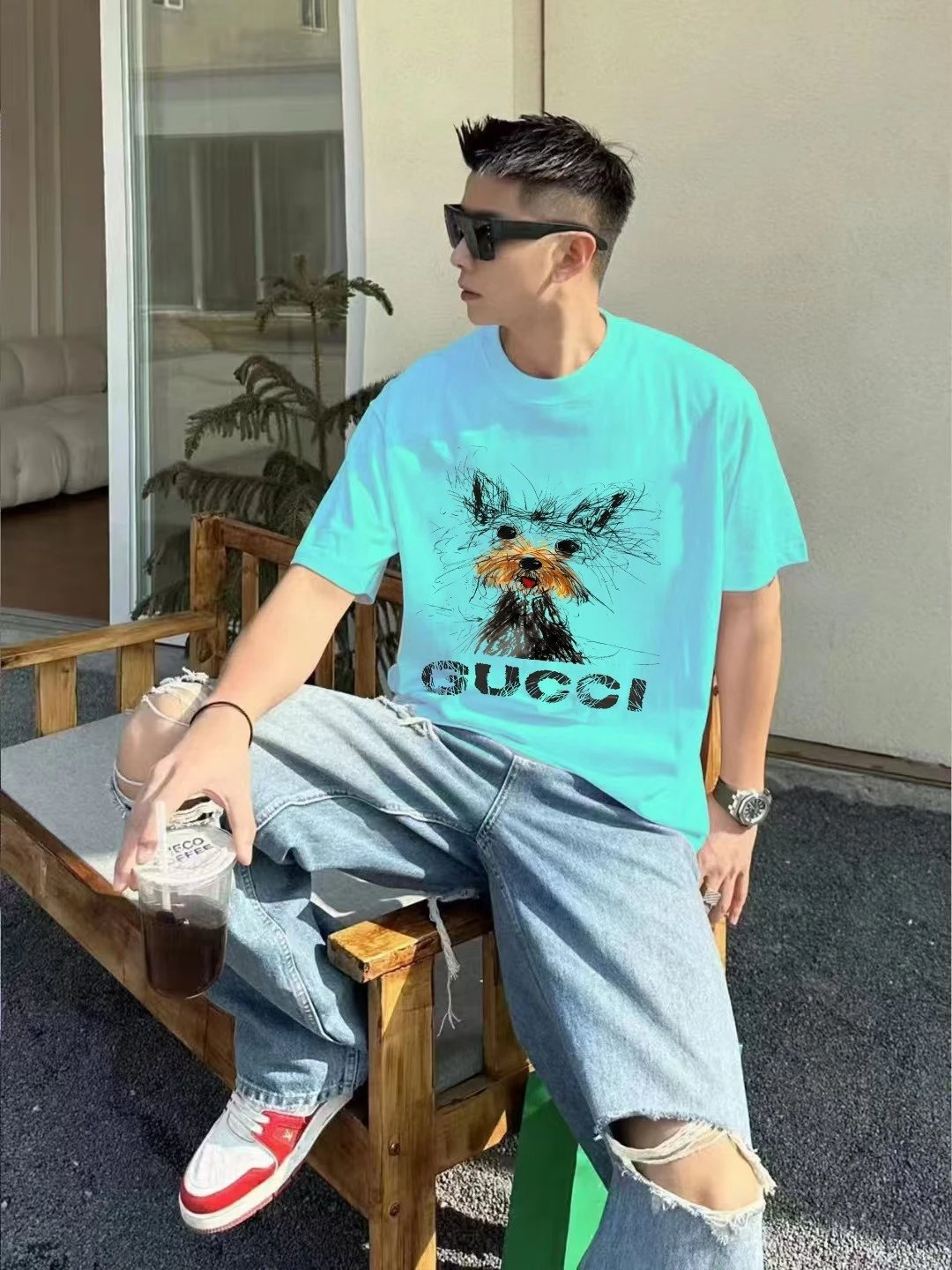 Gucci T-Shirts Graphic-print crew-neck T-shirt image 3