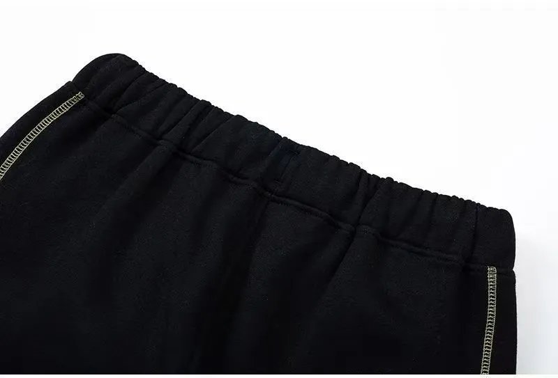 Travstar Logo Embroidered Black Sweatpants - 32
