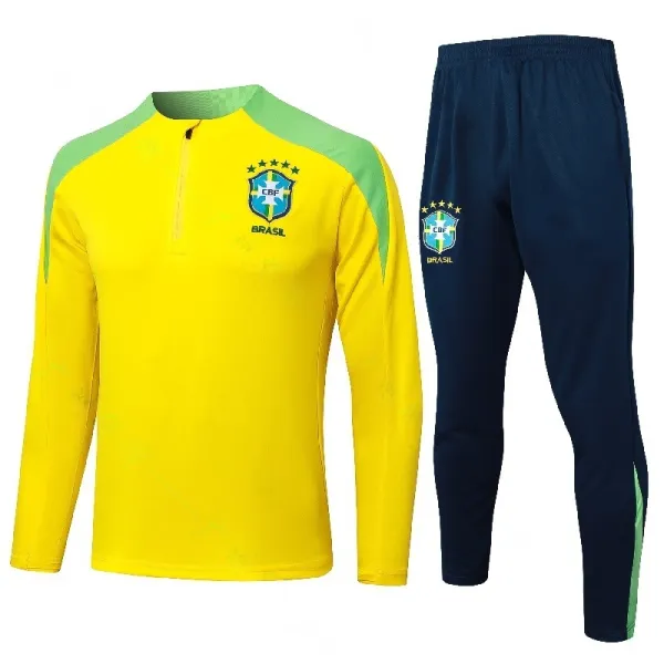 CBF Brazil Christ the Redeemer Graphic Half-Zip Tracksuit Set Black - 12