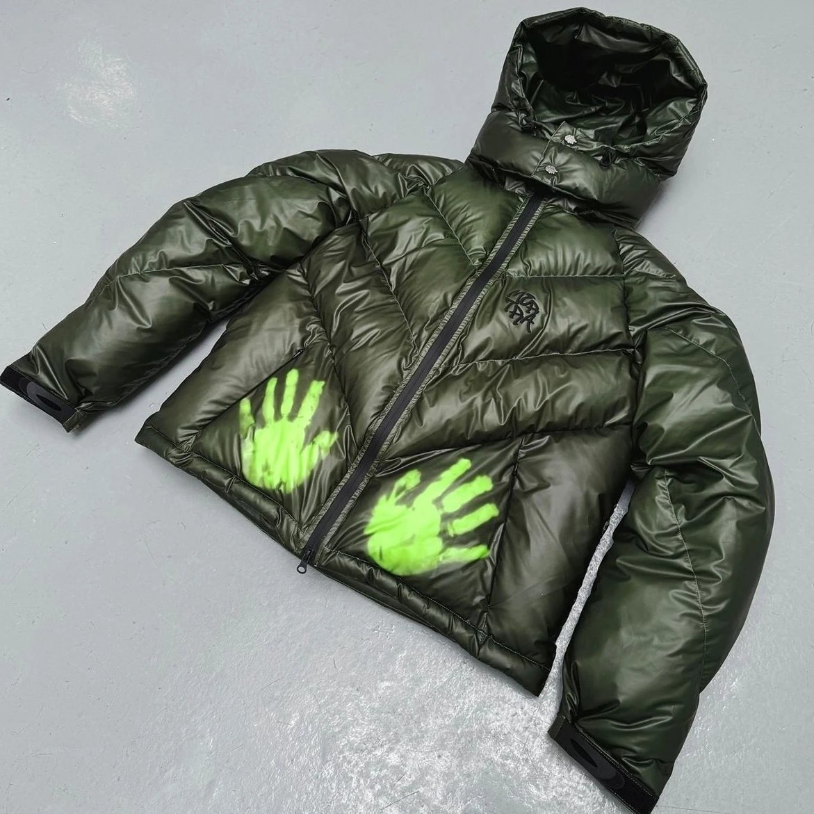 Trapstar Hyperdrive Puffer Jacket Heat Reactive Olive Yellow