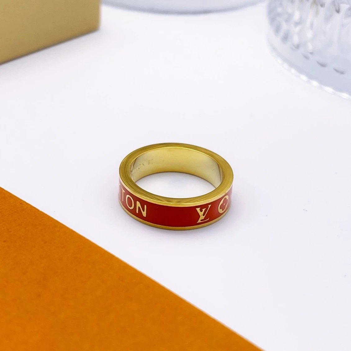 Louis Vuitton Jewelry Enamel Logo Band Ring — JTL-003