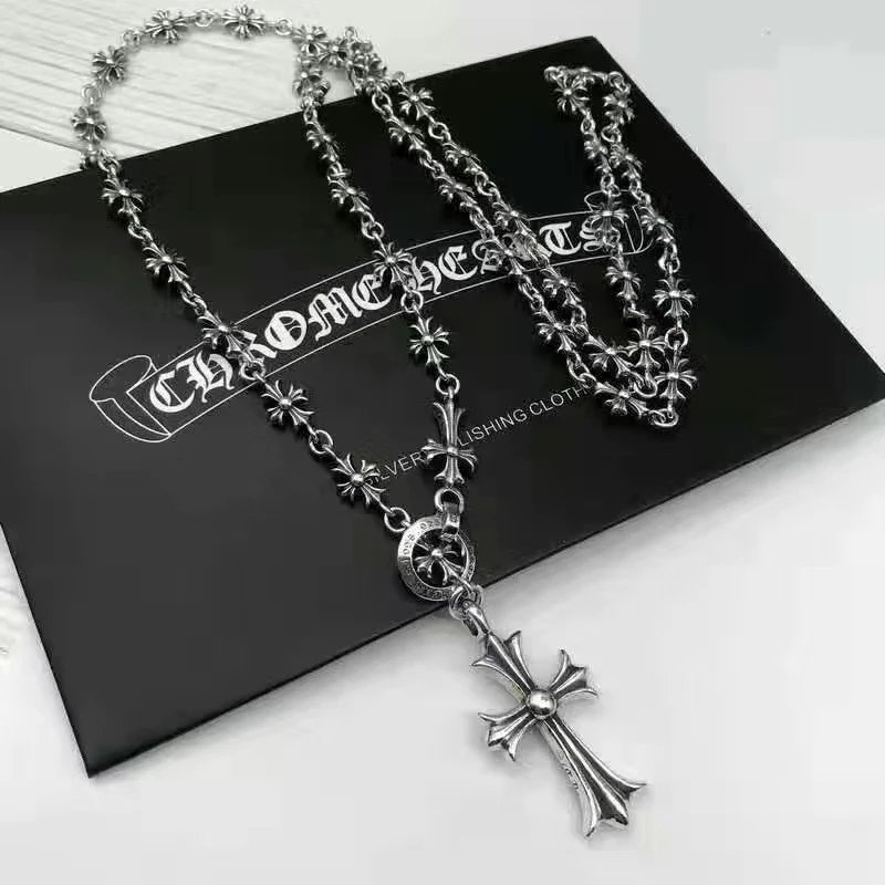 Chrome Hearts Jewelry Floral Cross Cuban Link Bracelet with Lobster Clasp — 07