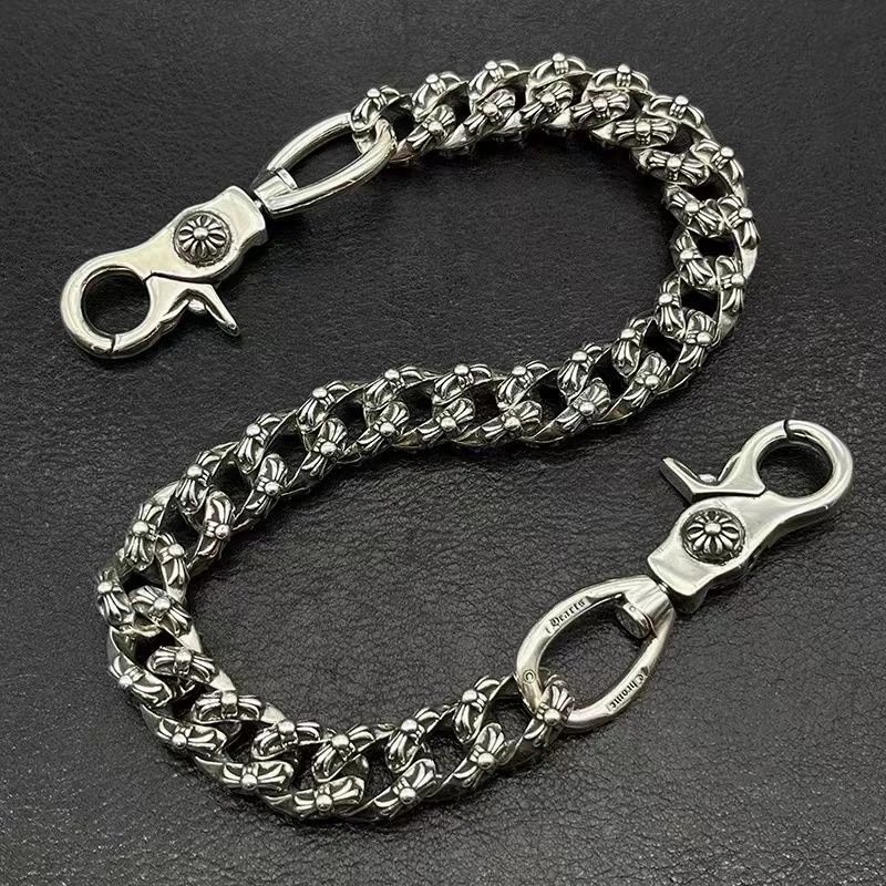 Chrome Hearts Jewelry Floral Cross Cuban Link Bracelet with Lobster Clasp image 4