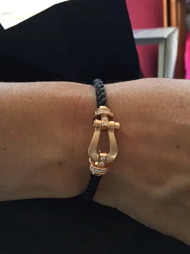 Unbranded Jewelry Braided Cord Bracelet with Crystal-Set Shackle Clasp product detail image 5