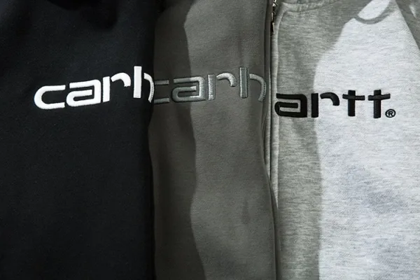 Carhartt WIP Script Logo Zip-Up Hoodie Gray - 8