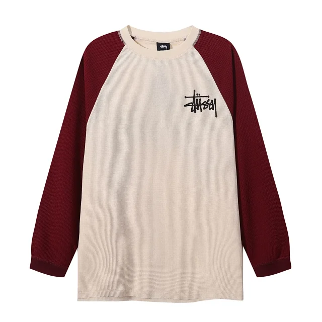 Stüssy Hoodies & Sweatshirts Waffle-Knit Raglan Crewneck Sweatshirt product detail image 2