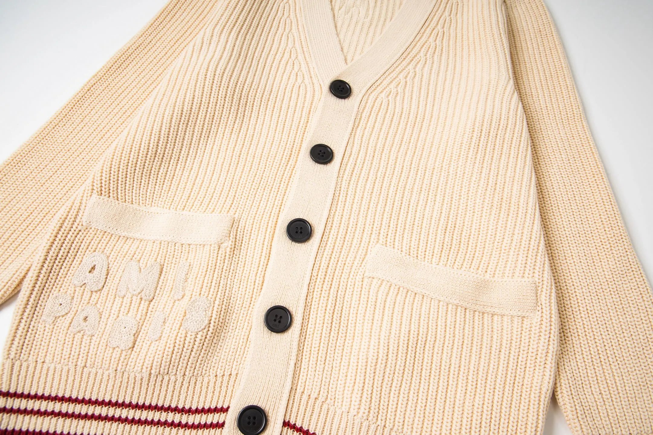 AMI Paris Knitwear V-Neck de Cœur Knit Sweater image 5
