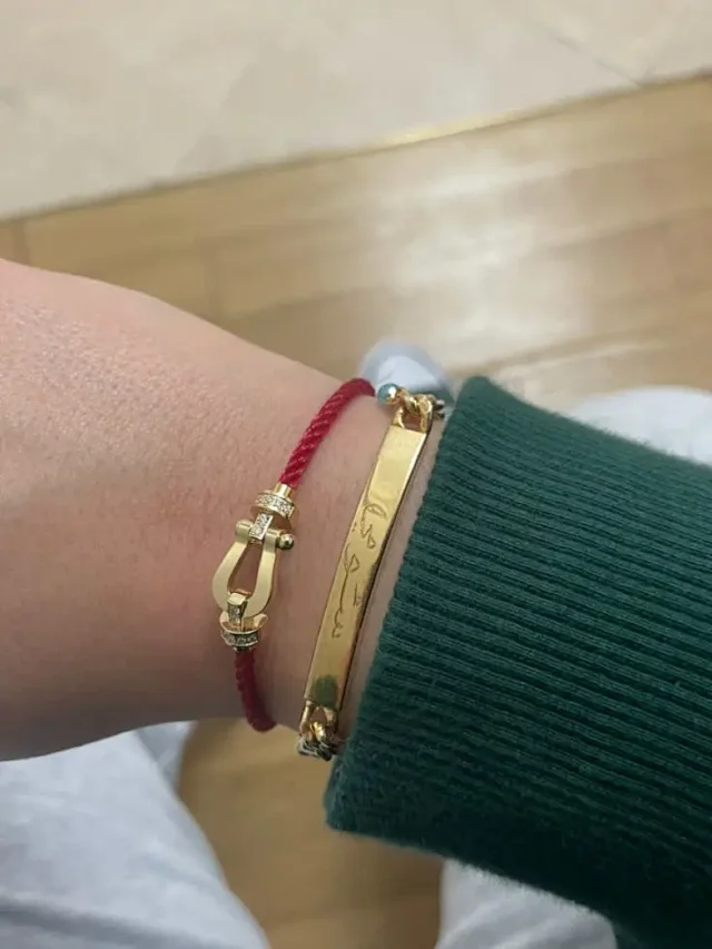 Unbranded Jewelry Braided Cord Bracelet with Crystal-Set Shackle Clasp product detail image 3