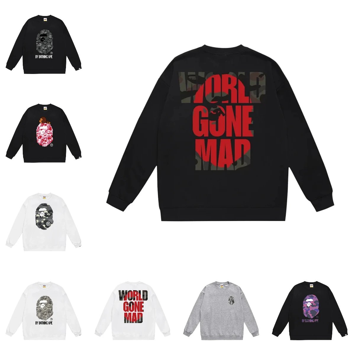 A Bathing Ape Black Long Sleeve Sweatshirt
