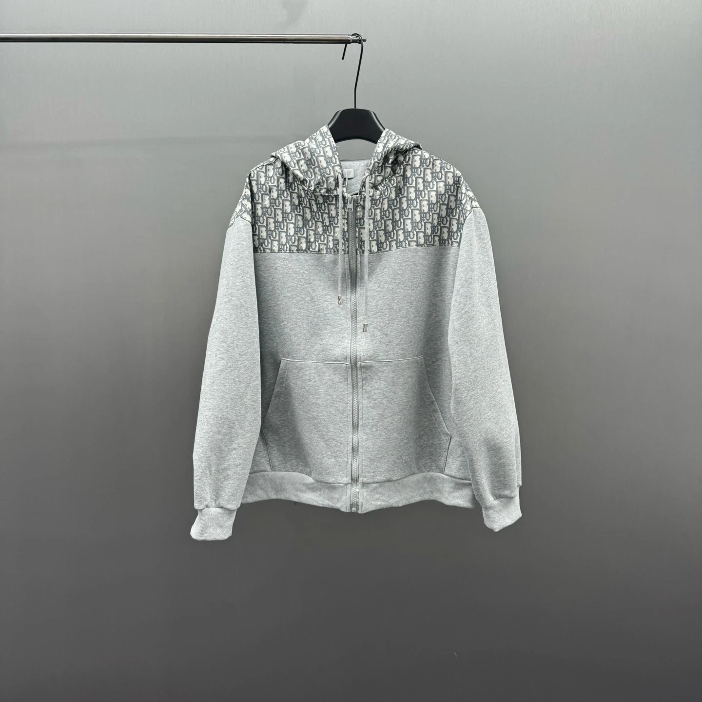 Dior Oblique Print Hoodie Gray