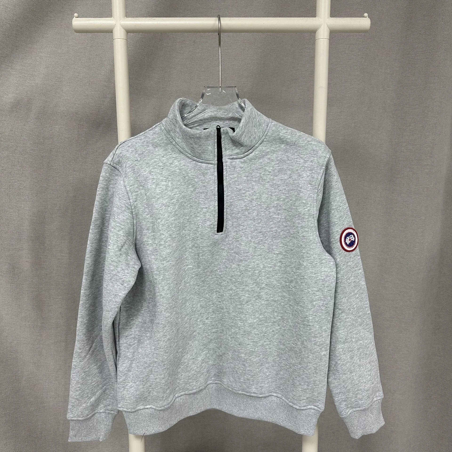 C.P. Company Hoodies & Sweatshirts Quarter-Zip Mock-Neck Sweatshirt with Lens Sleeve Pocket — BB-04