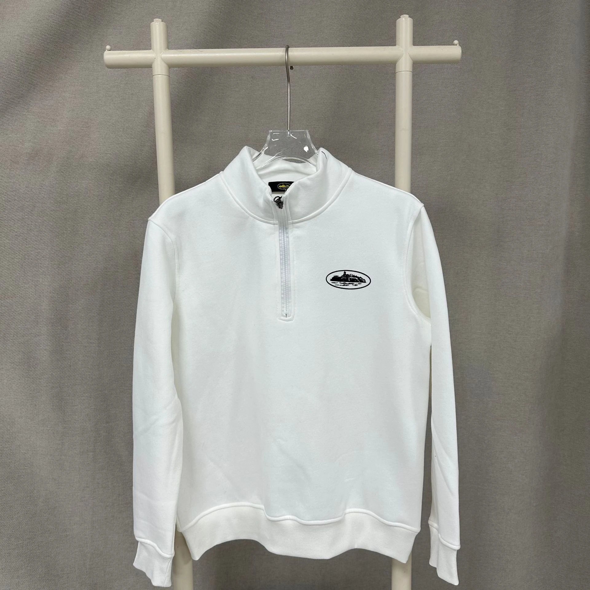 C.P. Company Hoodies & Sweatshirts Quarter-Zip Mock-Neck Sweatshirt with Lens Sleeve Pocket image 3
