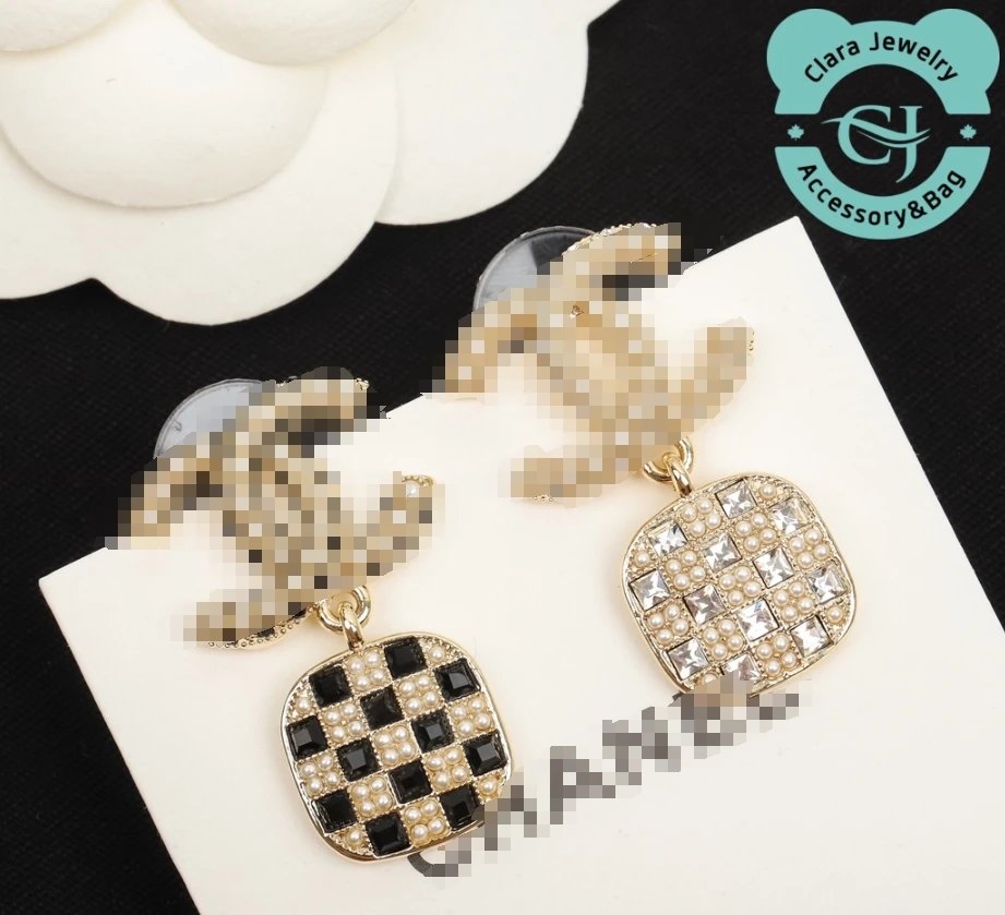Handmade Double C Pearl Earrings