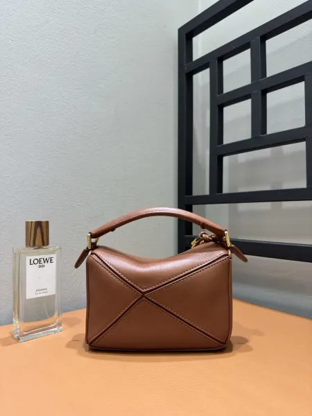 Loewe Puzzle Mini Brown Leather Handbag - 7