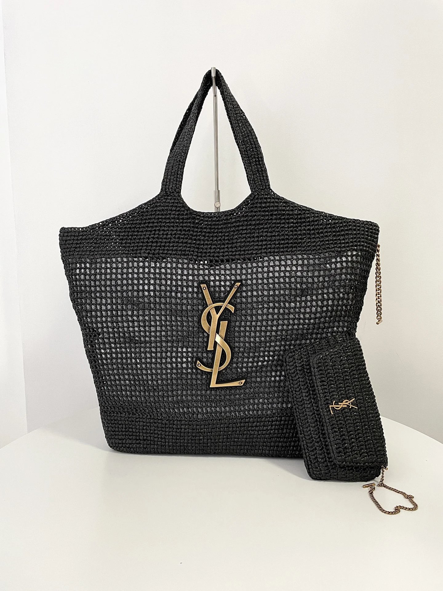 YSL Woven Tote Bag with Chain 