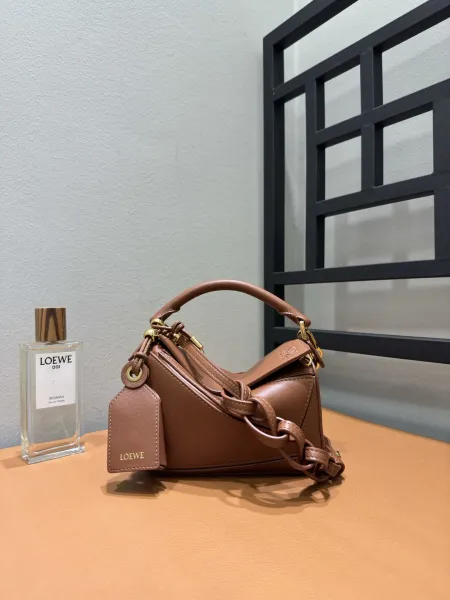 Loewe Puzzle Mini Brown Leather Handbag - 5
