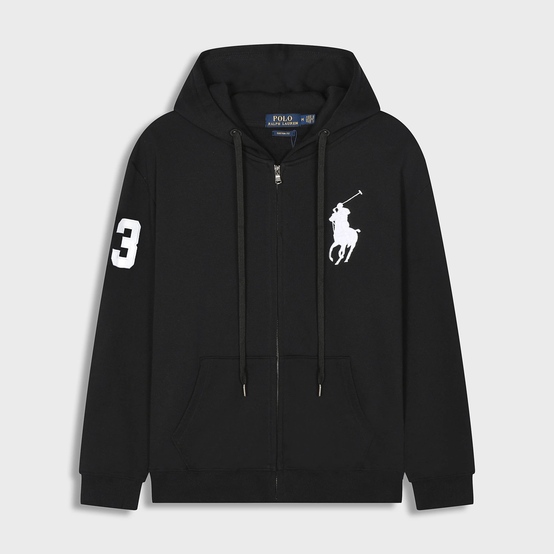 Left Front Two-Way Zip Hoodie in Triple Colors - MLMLSPHO0202