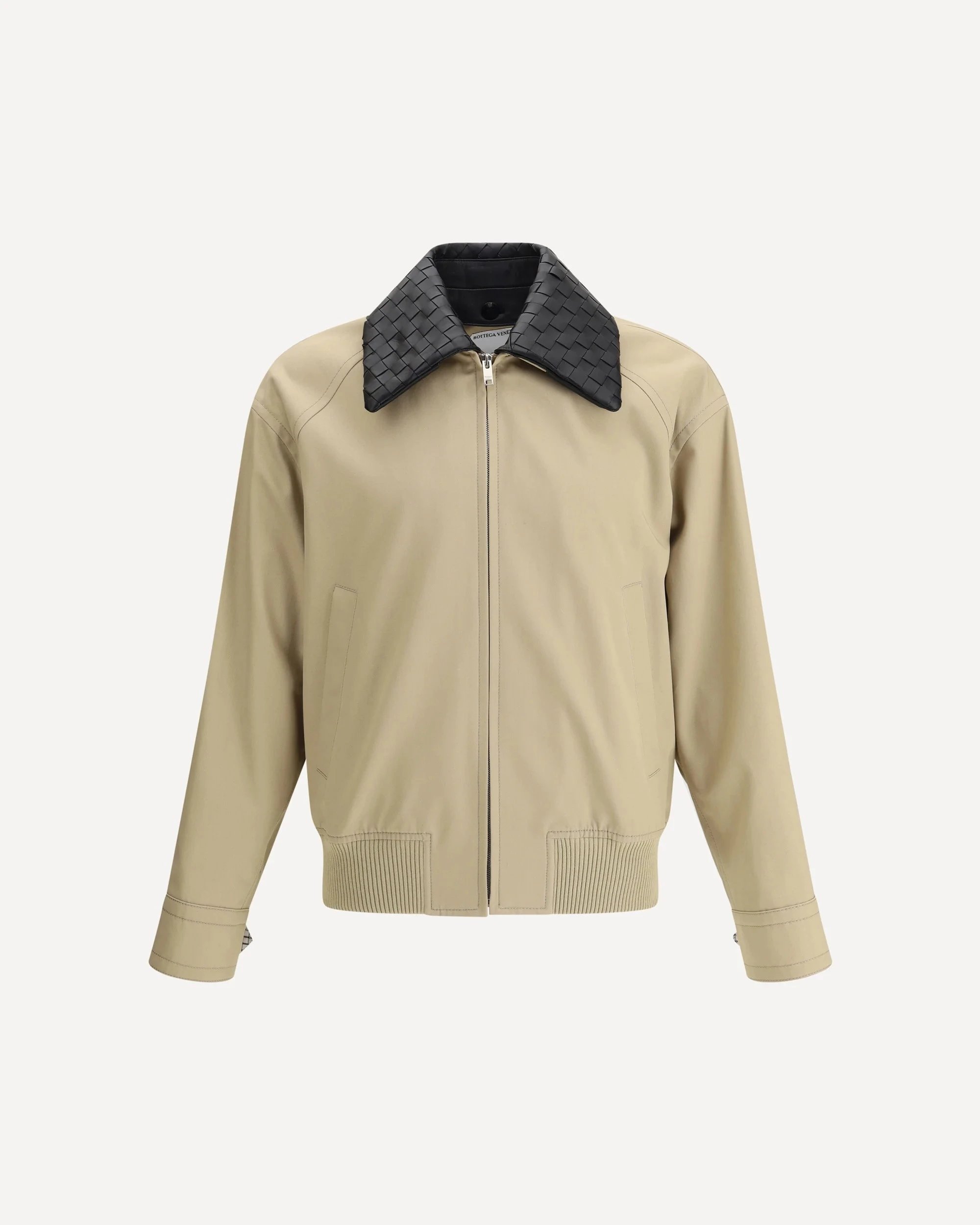 Ye Jie MADE in stock (unisex), one week delivery, B family classic weaving interpretation, real leather collar, cotton khaki jacket