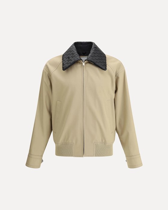 Ye Jie MADE in stock (unisex), one week delivery, B family classic weaving interpretation, real leather collar, cotton khaki jacket