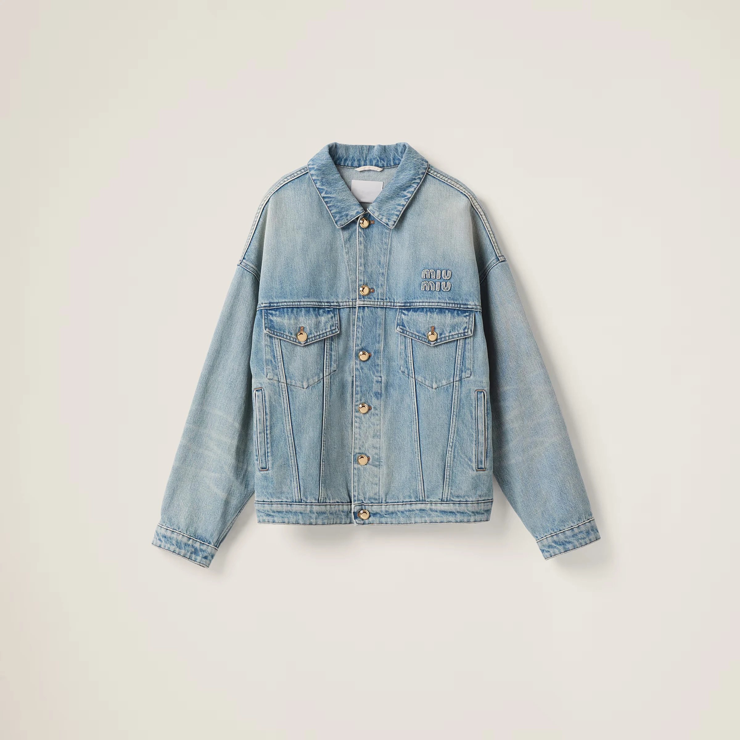 Ye Jie MADE (Men's) MIU style independent and invincible versatile gold buckle denim washed jacket