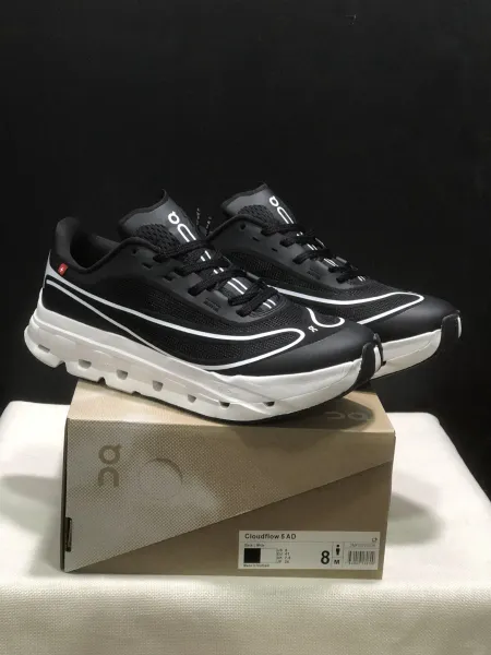 On Cloudflow 5 AD Black White Running Shoes - 1